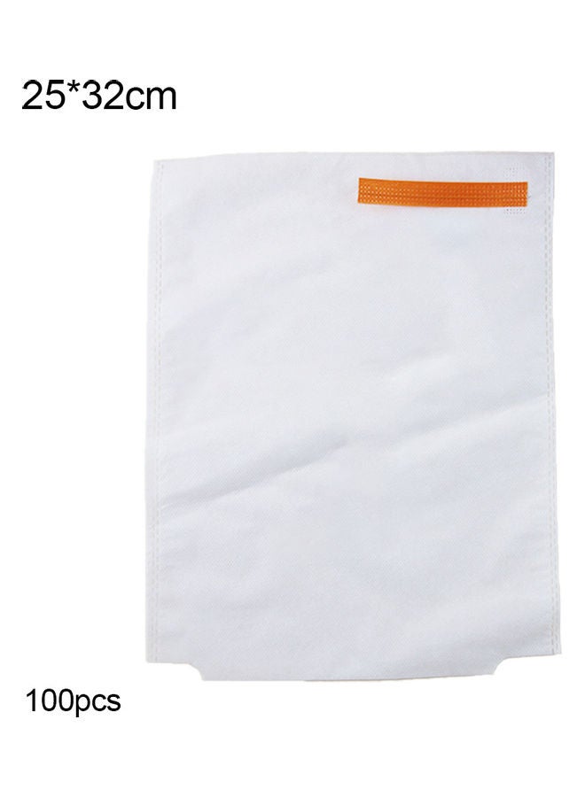 Generic 100-Piece Fruits Vegetables Anti-Bird Protection Insect Net Bags White  - Image 1