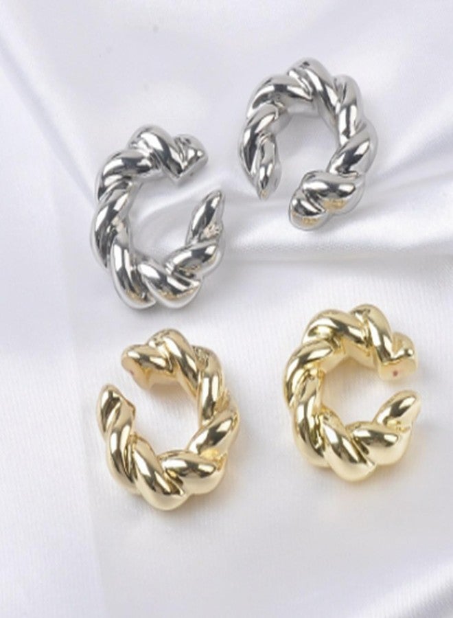 Novearring أقراط ذهبية على شكل أساور أذن للنساء، أقراط ملتوية بدون ثقب، أقراط حلقية ملتوية، هدايا مجوهرات - Image 5