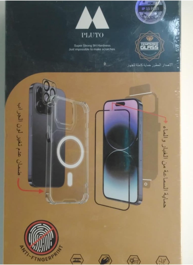 Pluto - A Complete Original Protection Package For IPhone 15 Plus Consisting Of A Protection Cover, Screen Sticker, Camera Protector, And More. - Image 1