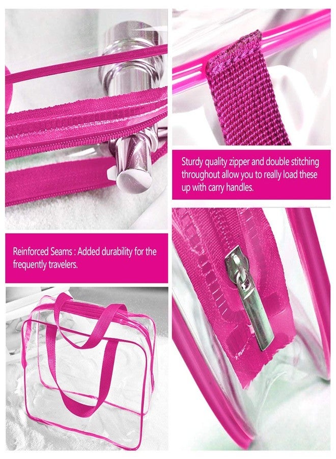 Roybens 2Pcs Crystal Clear PVC Travel Toiletry Bag Kit for Women Men, Waterproof Vinyl Packing Organizer Storage Bags with Zipper Handle Straps, Cosmetic Pouch Carry on Airport Airline Compliant Bag Handbag - Image 2
