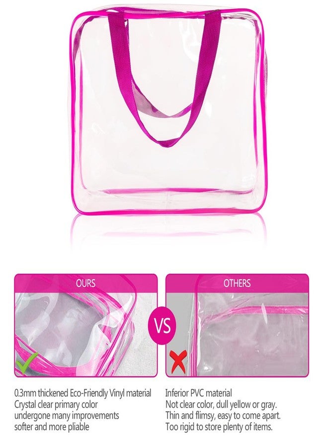 Roybens 2Pcs Crystal Clear PVC Travel Toiletry Bag Kit for Women Men, Waterproof Vinyl Packing Organizer Storage Bags with Zipper Handle Straps, Cosmetic Pouch Carry on Airport Airline Compliant Bag Handbag - Image 5