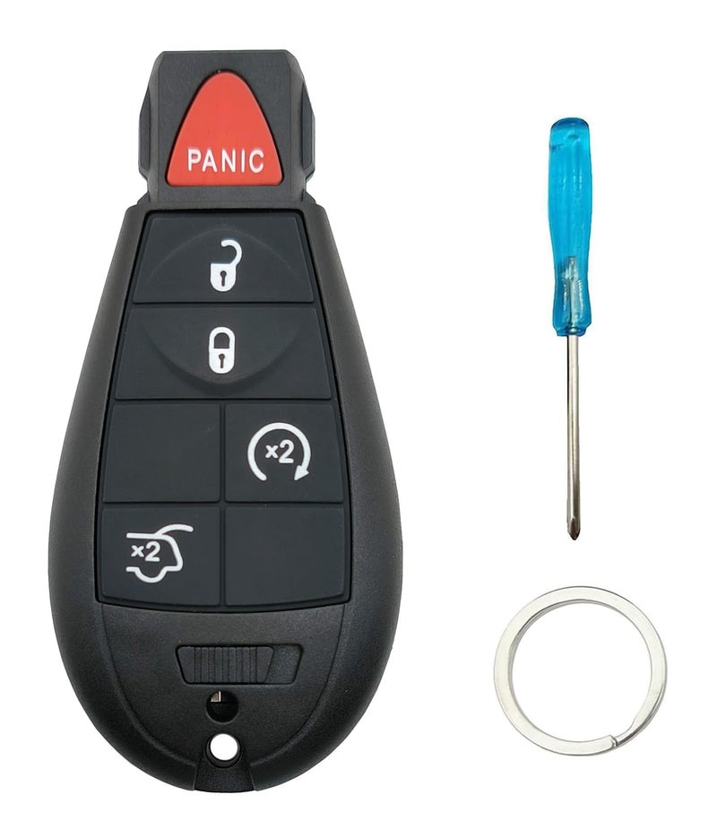 Key Fob Case Shell fit for Jeep Grand Cherokee 20082013 Commander 20082010 Dodge Ram Journey Grand Caravan Charger Durango Challenger Magnum Keyless Entry Remote Key Fob 5 ButtonsA