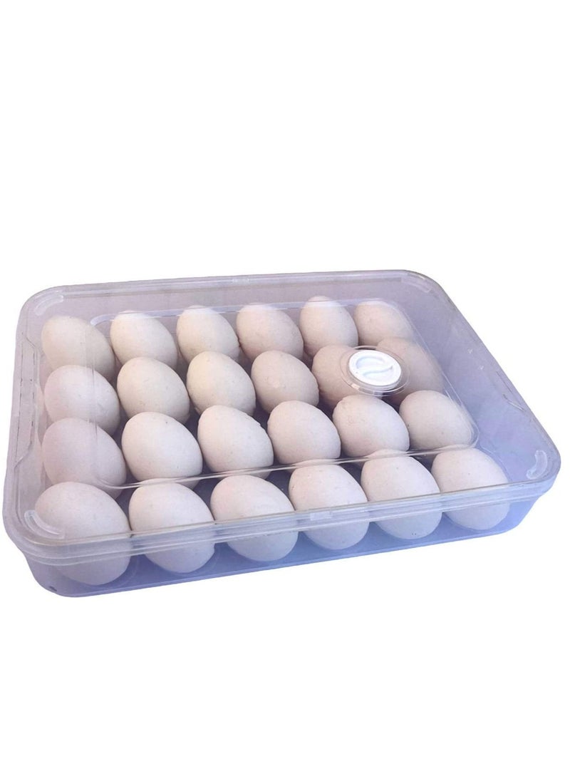 Excellence - Excellence Portable Egg Storage Box With Locking Lids, Egg Holder Refrigerator Egg Container Durable 24 Grid PP Egg Tray for Refrigerator Fridge Organizer Outdoor Camping Picnic - Image 1