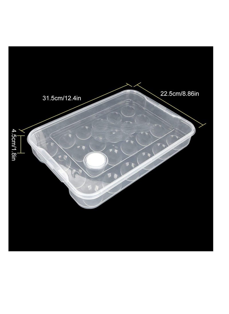 Excellence - Excellence Portable Egg Storage Box With Locking Lids, Egg Holder Refrigerator Egg Container Durable 24 Grid PP Egg Tray for Refrigerator Fridge Organizer Outdoor Camping Picnic - Image 1