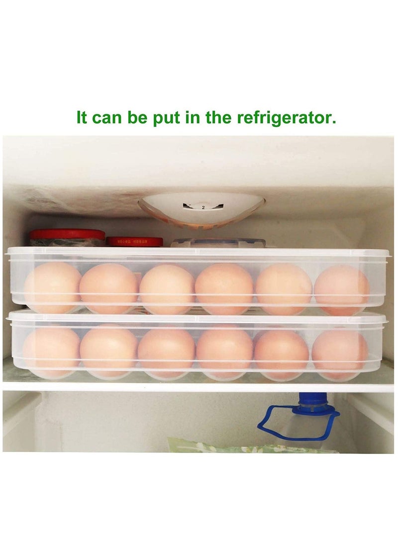 Excellence - Excellence Portable Egg Storage Box With Locking Lids, Egg Holder Refrigerator Egg Container Durable 24 Grid PP Egg Tray for Refrigerator Fridge Organizer Outdoor Camping Picnic - Image 1