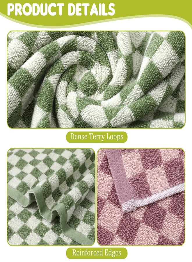 Dimeho 5 Pack Hand Towels Cotton Face Towels Ultra Soft Absorbent Decorative Bathroom Towels Checkered Decor Design Towel for Men Women Bathroom, Kitchen, Gym, and Spa - Image 3