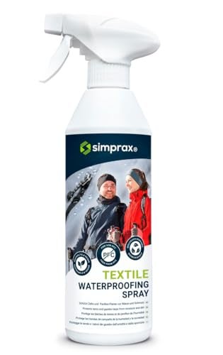 simprax® Textile Waterproof Spray Eco-Friendly & Skin-Safe | Water-Based Waterproofing for Gore-Tex, Sympatex & Softshell | Biodegradable Waterproofing Spray for Fabric Outdoor | Made in Germany - Image 1