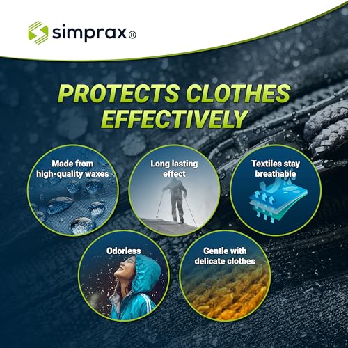 simprax® Textile Waterproof Spray Eco-Friendly & Skin-Safe | Water-Based Waterproofing for Gore-Tex, Sympatex & Softshell | Biodegradable Waterproofing Spray for Fabric Outdoor | Made in Germany - Image 4