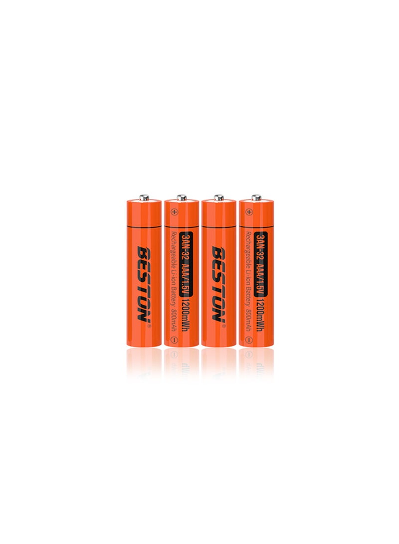 بيستون بطاريات Beston AAA 1.5V قابلة لإعادة الشحن 1200 ميجاوات في الساعة - عبوة من 4 بطاريات - Image 1