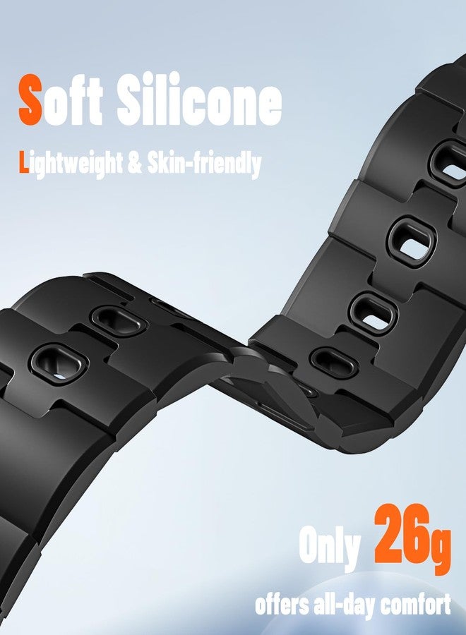 Bandletic سوار مغناطيسي من Bandletic متوافق مع ساعات Apple Watch بمقاسات 49 مم، 46 مم، 45 مم، 44 مم، 42 مم، 41 مم، 40 مم، و38 مم، سوار رياضي مغناطيسي من السيليكون الناعم لساعات iWatch Series 10، 9، 8، 7، 6، 5، 4، 3، 2، 1، SE Ultra، و2 Ultra - Image 4