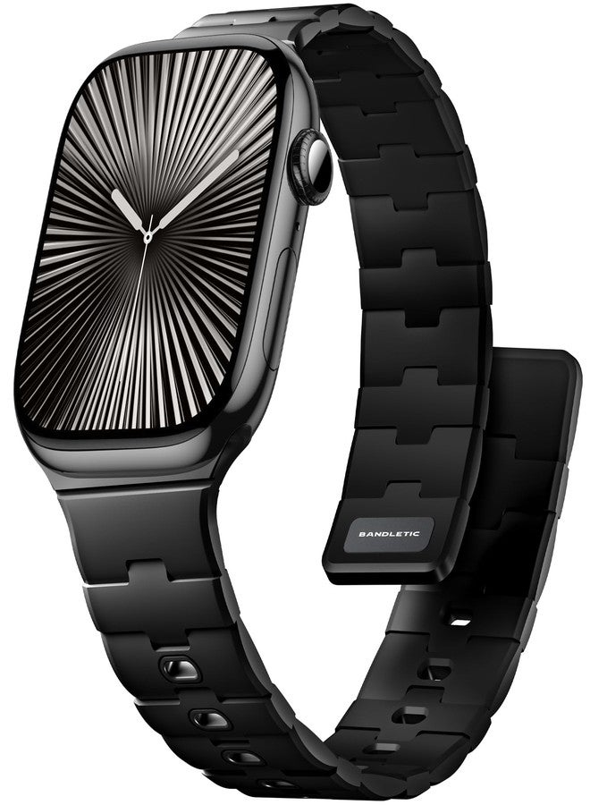 Bandletic سوار مغناطيسي من Bandletic متوافق مع ساعات Apple Watch بمقاسات 49 مم، 46 مم، 45 مم، 44 مم، 42 مم، 41 مم، 40 مم، و38 مم، سوار رياضي مغناطيسي من السيليكون الناعم لساعات iWatch Series 10، 9، 8، 7، 6، 5، 4، 3، 2، 1، SE Ultra، و2 Ultra - Image 1