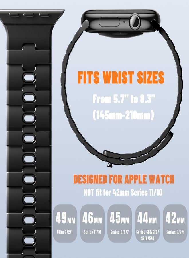 Bandletic سوار مغناطيسي من Bandletic متوافق مع ساعات Apple Watch بمقاسات 49 مم، 46 مم، 45 مم، 44 مم، 42 مم، 41 مم، 40 مم، و38 مم، سوار رياضي مغناطيسي من السيليكون الناعم لساعات iWatch Series 10، 9، 8، 7، 6، 5، 4، 3، 2، 1، SE Ultra، و2 Ultra - Image 5