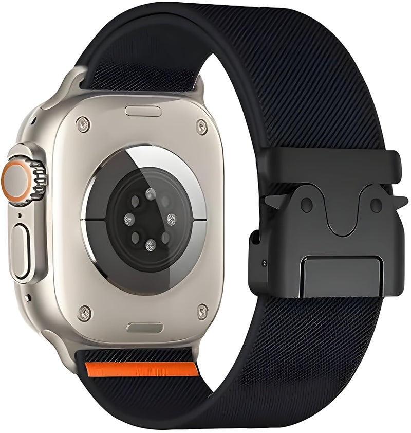 NEXT STORE Woven Nylon Canvas Strap Compatible with Apple Watch Series 10/Ultra 2/Ultra/9–6/SE – 49–44mm Smartwatch Band - Image 1