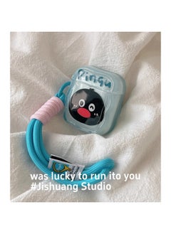 Ins Cute Cartoon Bear Penguin Suitable For Apple Headset Protective Cover Airpodspro2 Bluetooth Soft Case 4 Generation-Color:Penguin + Lanyard-Applicable Models:Airpods Pro