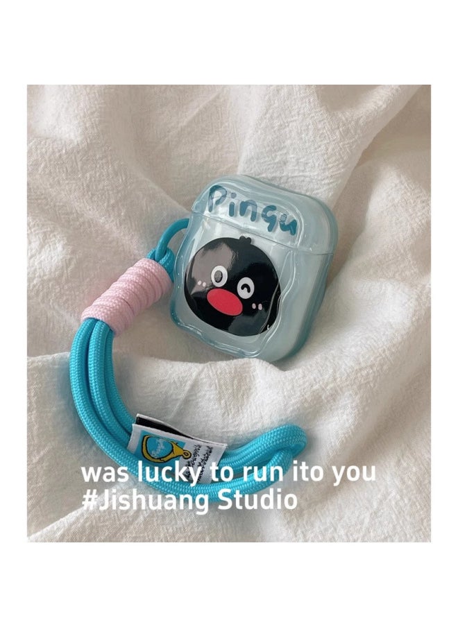 Generic - Ins Cute Cartoon Bear Penguin Suitable For Apple Headset Protective Cover Airpodspro2 Bluetooth Soft Case 4 Generation-Color:Penguin + Lanyard-Applicable Models:Airpods Pro - Image 1