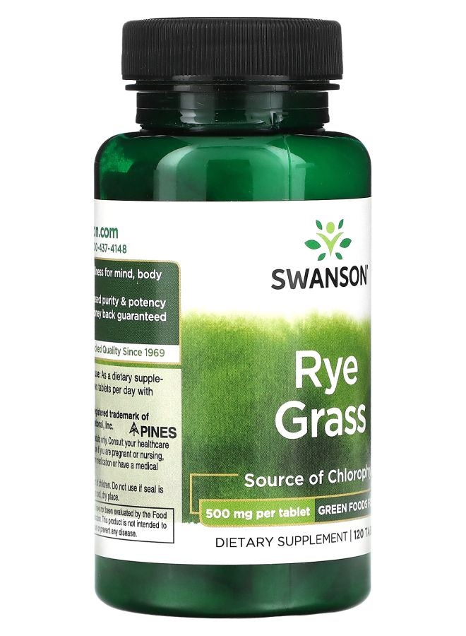 SWANSON Rye Grass 500 mg  120 Tablets - Image 2