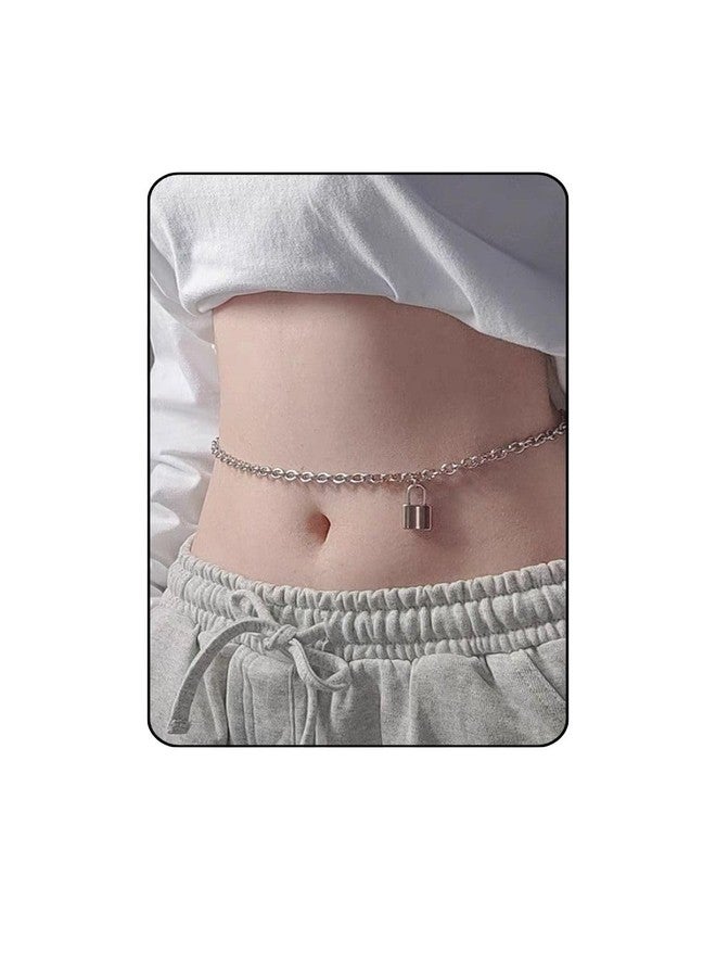 Fabme Womens Saree, Bikini, Waist Chain, Hip Chain,White Elegant (26-42 In) - Image 1
