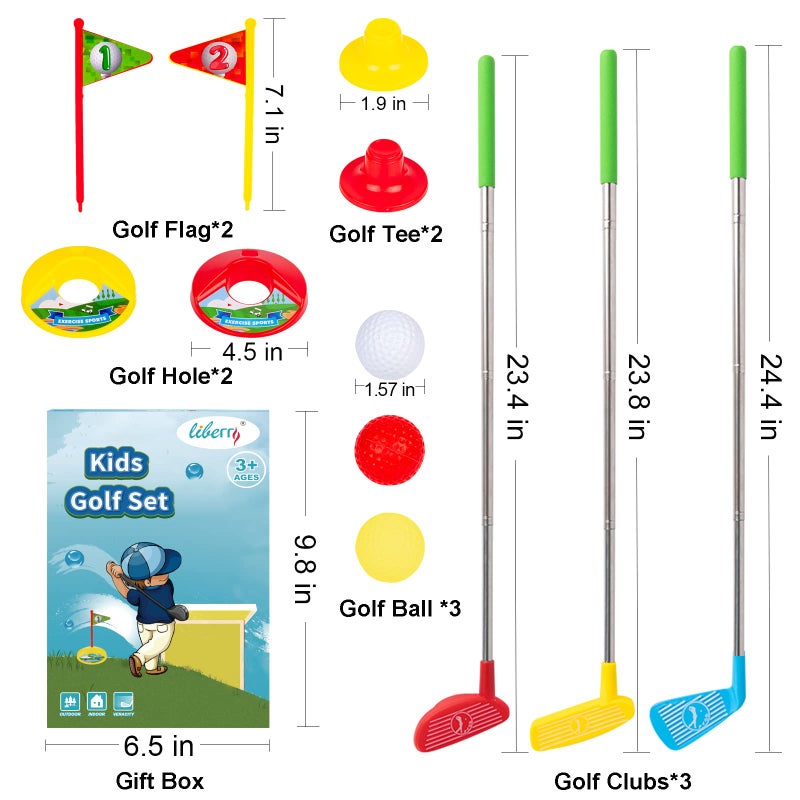 Liberry Toddler Golf Set, Retractable Toy Golf Clubs for Kids Ages 2 3 4 5, Indoor and Outdoor Sports Games Christmas Birthday Gift for Boys Girls - Image 4