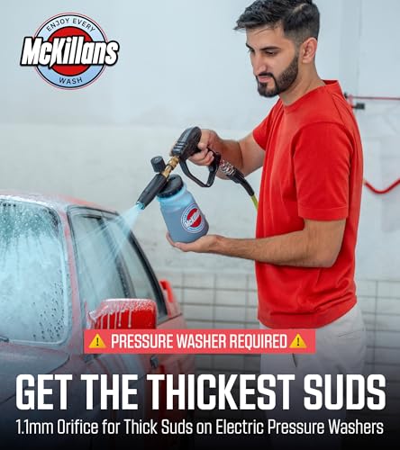 McKillans Pressure Washer Gun with Swivel Foam Cannon Wide Mouth M2214mm Adapter Adjustable Thick Foam Power Washer Gun 38 Male Plug 14 Quick Connector Coupler - Image 3