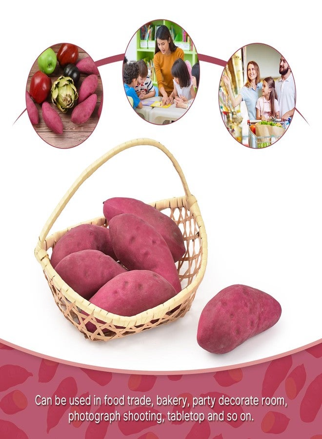 Luckforest Artificial Sweet Potatoes, 6 Pcs Simulation Sweet Potatoes Lifelike Foam Sweet Potatoes for Home Kitchen Party Tabletop Decorations Sample Display Photography Props - Image 4