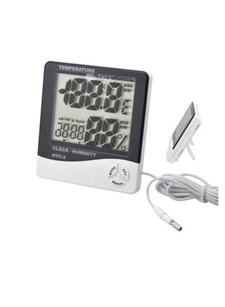 مقياس حرارة رقمي LCD داخلي وخارجي ومقياس رطوبة وساعة تقويم ورطوبة ودرجة حرارة مزدوجة C/F ومستشعر استشعار 1.5 متر HTC-2 - pzsku/Z4D1E599ACBCEBC50FDADZ/45/1741881321/7fc64745-7cc2-4307-af85-9763ed4d237f