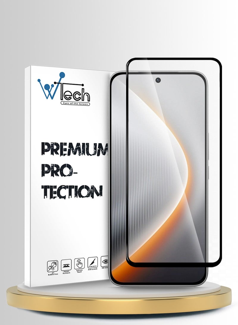 Wtech Tecno Pova 7 5G 2025 Premium E2E Series Full Glue Full Cover Tempered Glass Screen Protector (MSGECN) - Clear/Black - Image 1