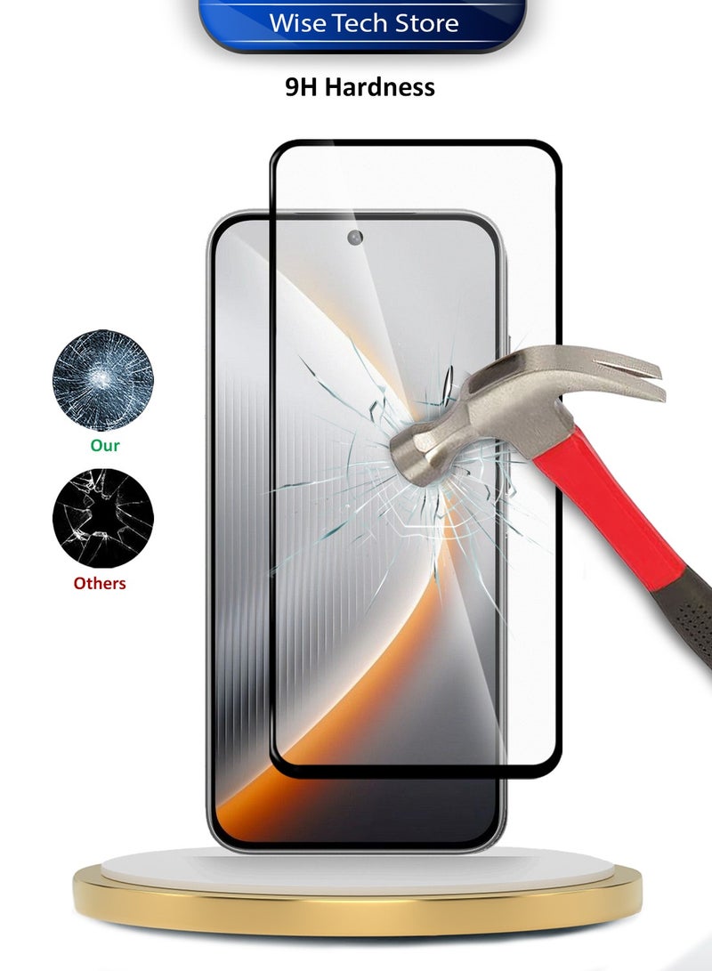 Wtech Tecno Pova 7 5G 2025 Premium E2E Series Full Glue Full Cover Tempered Glass Screen Protector (MSGECN) - Clear/Black - Image 3