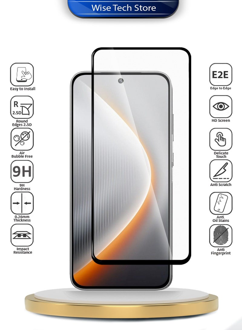Wtech Tecno Pova 7 5G 2025 Premium E2E Series Full Glue Full Cover Tempered Glass Screen Protector (MSGECN) - Clear/Black - Image 2