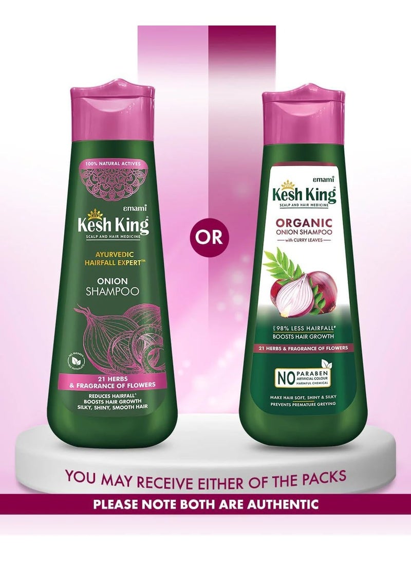 emami Kesh King Ayurvedic Onion Shampoo with 21 Herbs Reduces Hairfall And Boost Hair Growth 300 ML - Image 2