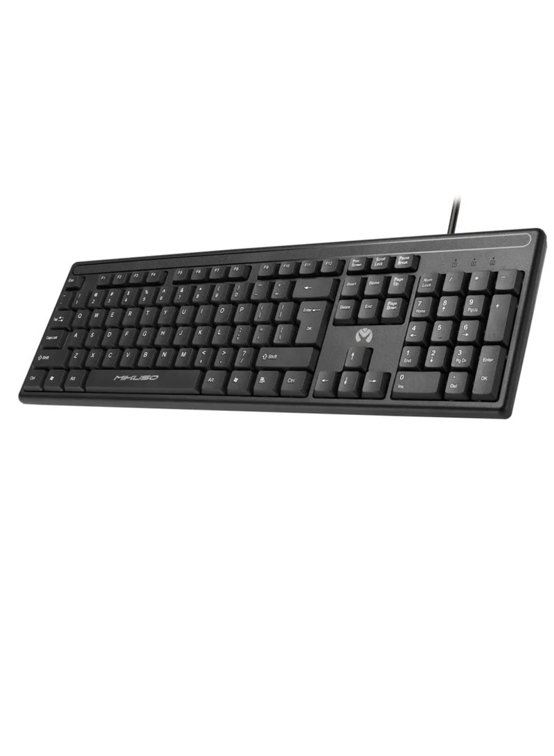Mikuso Wired USB Keyboard + Mouse Combo – Full‑Size 104‑Key, Plug & Play, Comfortable Ergonomic, Office & Home PC, Easy to Use, Durable, Value Set - Image 2