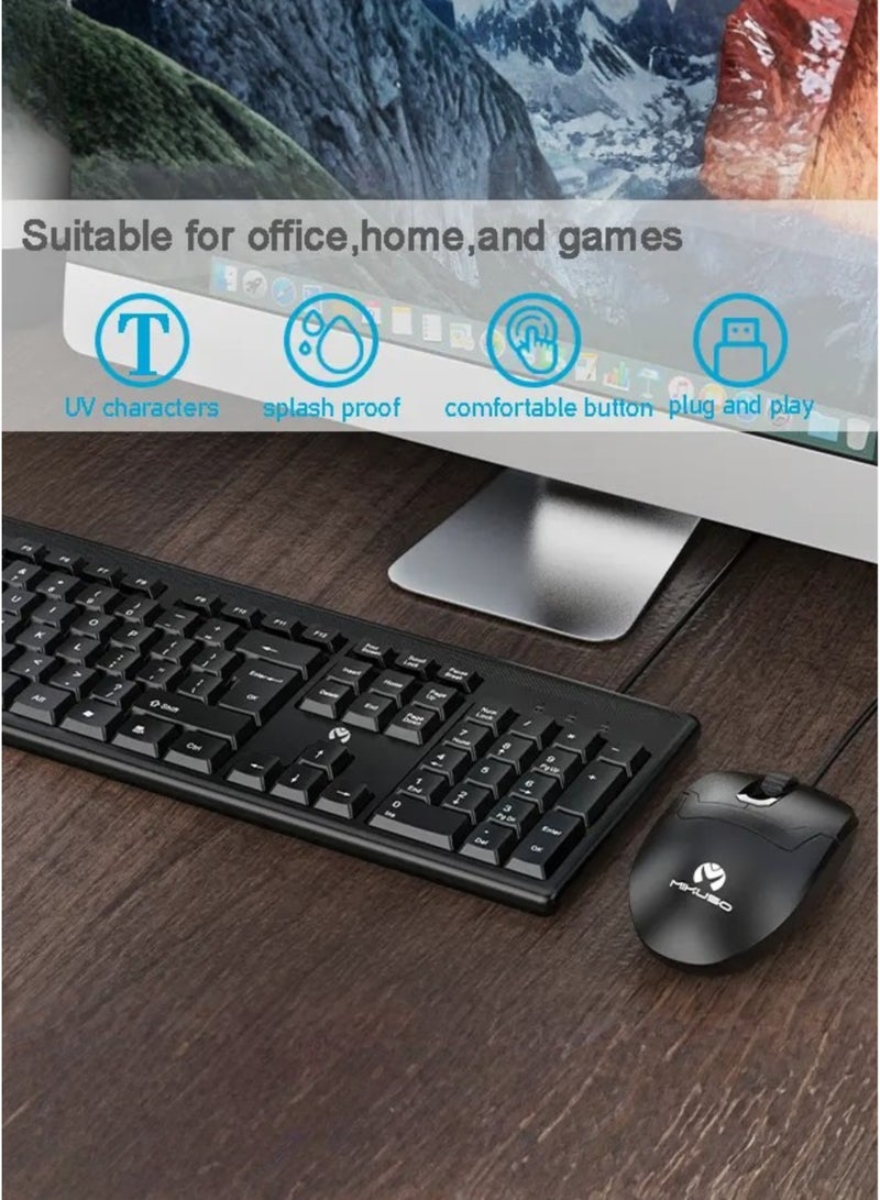 Mikuso Wired USB Keyboard + Mouse Combo – Full‑Size 104‑Key, Plug & Play, Comfortable Ergonomic, Office & Home PC, Easy to Use, Durable, Value Set - Image 5