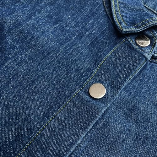 Jofemuho Womens Spring Fall Long Sleeve Denim Maxi Shirt Dress with Split - Image 5