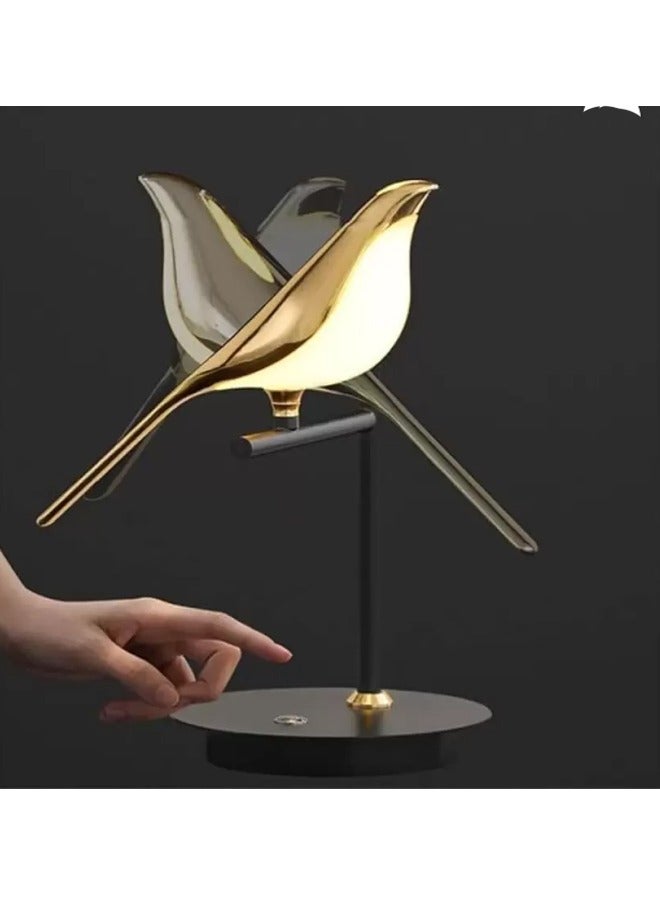 إيه تي إم مصباح طاولة LED عصري مستوحى من الطيور مع لمسة نهائية ذهبية – إضاءة زخرفية بجانب السرير - Image 3