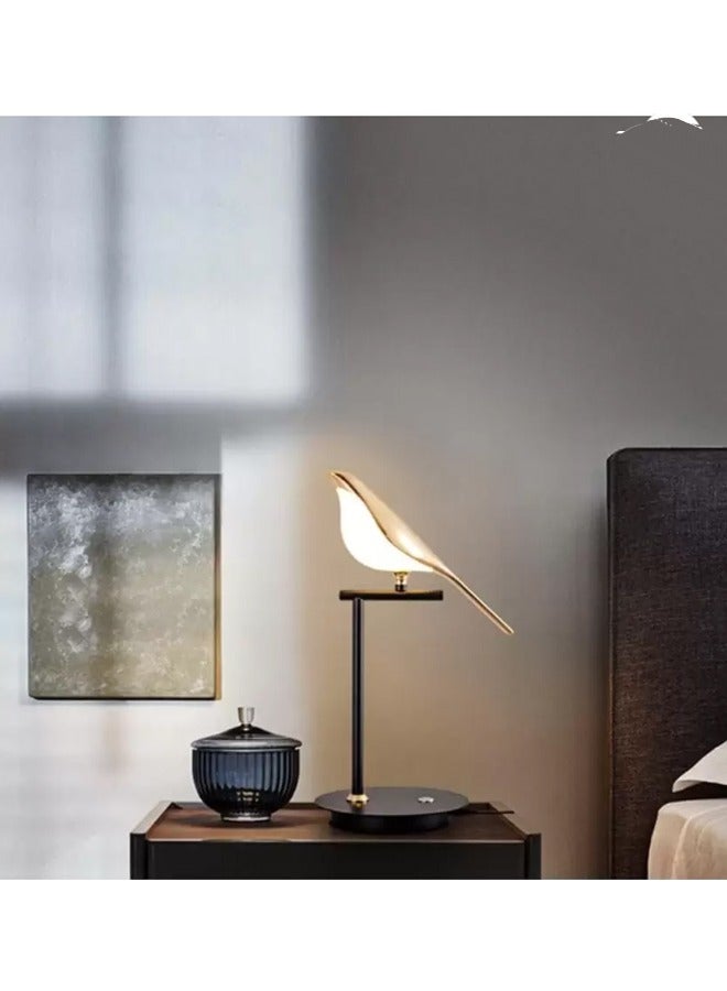 إيه تي إم مصباح طاولة LED عصري مستوحى من الطيور مع لمسة نهائية ذهبية – إضاءة زخرفية بجانب السرير - Image 4