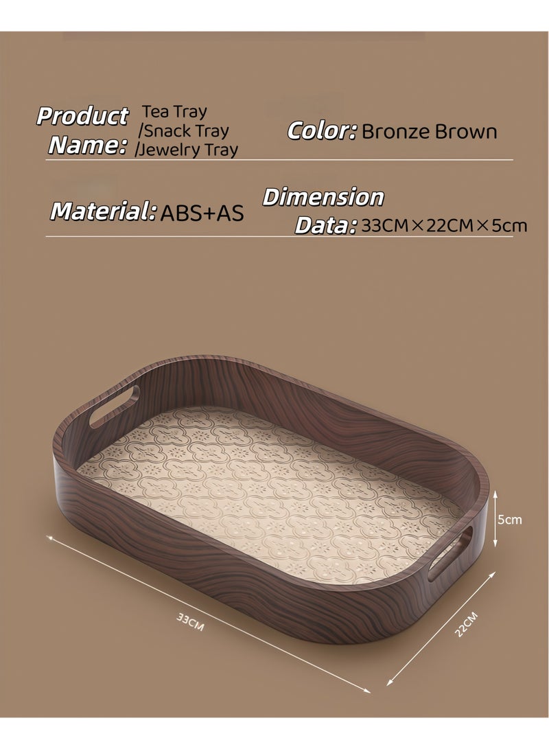 XiuWoo Tea Tray,Clear Serving Tray,Decorative Serving Tray,With Handles,Snack Tray,Fruit Tray,Serving Plate, Spill-Proof Tray, Decorative Serving Tray,for Coffee Table, Tea,for serving tea,coffee,fruit,Pastry and Snack - Image 2