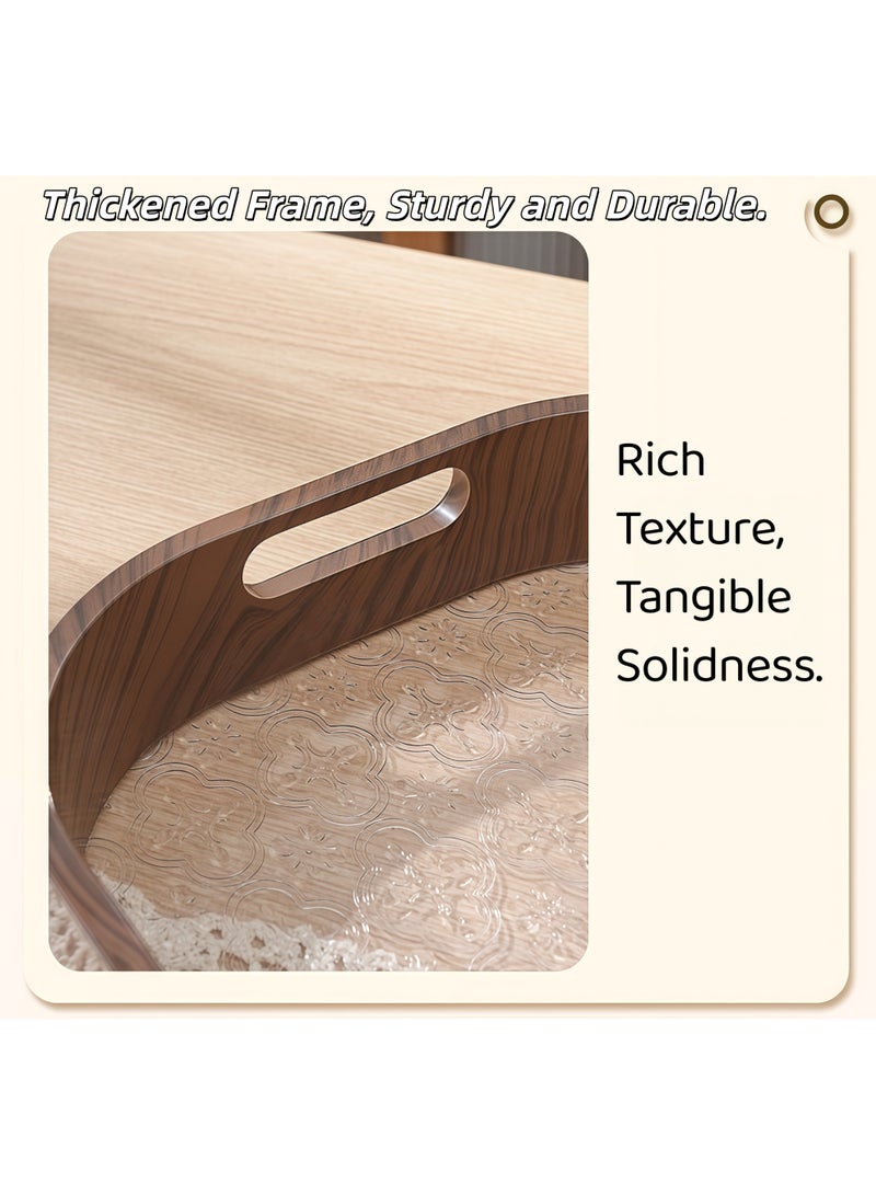 XiuWoo Tea Tray,Clear Serving Tray,Decorative Serving Tray,With Handles,Snack Tray,Fruit Tray,Serving Plate, Spill-Proof Tray, Decorative Serving Tray,for Coffee Table, Tea,for serving tea,coffee,fruit,Pastry and Snack - Image 5