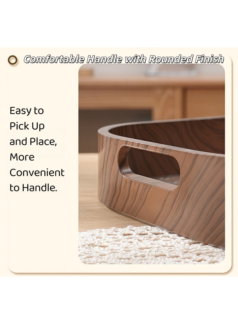 XiuWoo Tea Tray,Clear Serving Tray,Decorative Serving Tray,With Handles,Snack Tray,Fruit Tray,Serving Plate, Spill-Proof Tray, Decorative Serving Tray,for Coffee Table, Tea,for serving tea,coffee,fruit,Pastry and Snack - Image 3