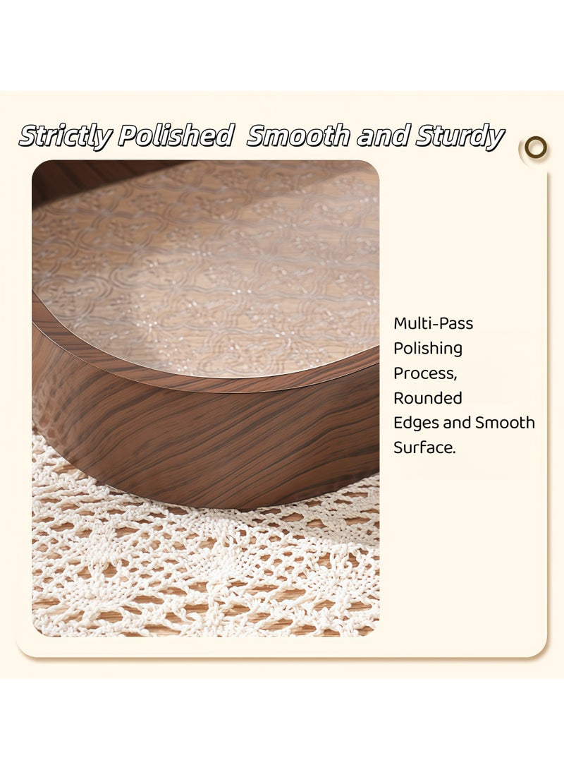 XiuWoo Tea Tray,Clear Serving Tray,Decorative Serving Tray,With Handles,Snack Tray,Fruit Tray,Serving Plate, Spill-Proof Tray, Decorative Serving Tray,for Coffee Table, Tea,for serving tea,coffee,fruit,Pastry and Snack - Image 4