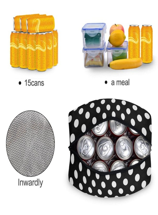 ZZKKO Red Poppies Lunch Bag Box Tote Organizer Lunch Container Insulated Zipper Meal Prep Cooler Handbag For Women Men Home School Office Outdoor Use (Polka Dot) - Image 5