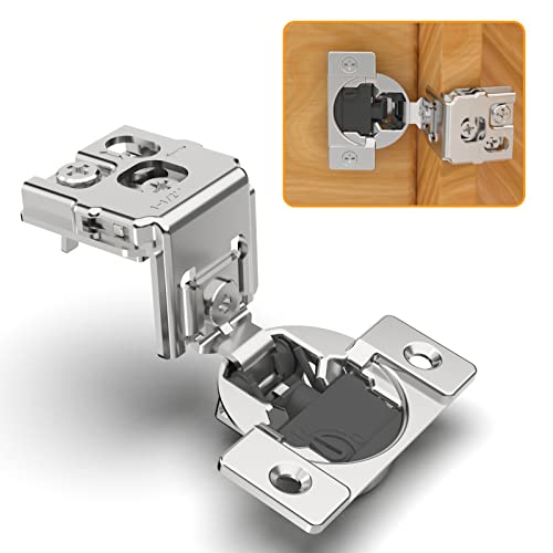 Chibery 60 Pack 112 Overlay 4D Soft Close Concealed Hinges for Face Frame Door Adjustable Closing Speed Satin Nickel 105 Open Angle Stainless Steel Cabinet Hinges - Image 1
