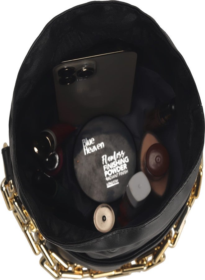 FADAK PU Potli Sling Bag for Women and Girl Bridal Potli Style Royal Clutch Batwa Wedding potli for lady (Black) - Image 5
