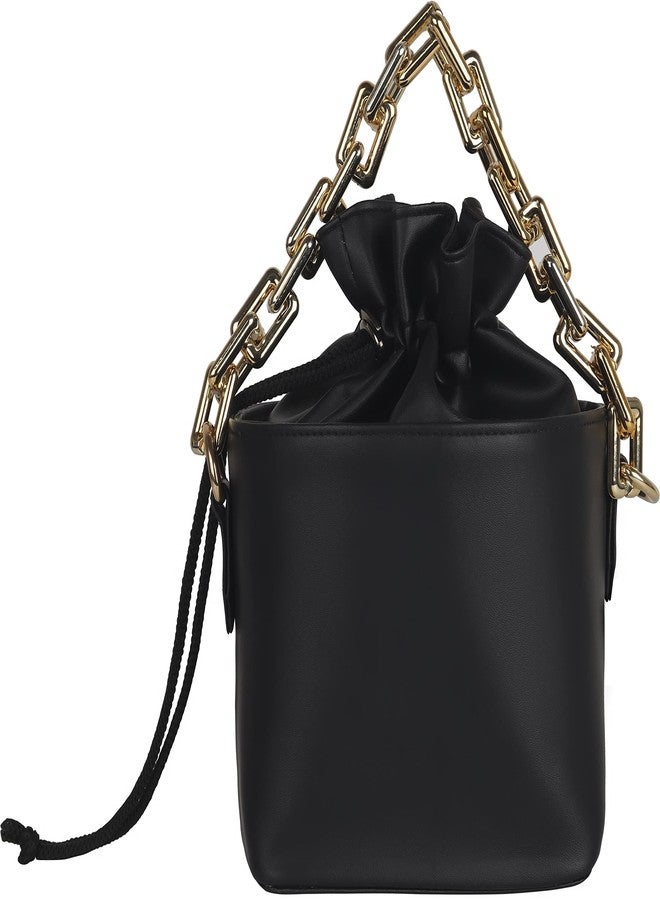 FADAK PU Potli Sling Bag for Women and Girl Bridal Potli Style Royal Clutch Batwa Wedding potli for lady (Black) - Image 4