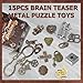 Joyeee 15 Pcs Brain Teaser Metal Wire Puzzles Mind IQ Test Unlock Toy Interlock Challenge Puzzle Game Educational Toy Gift for Boys Girls Teens Adults A - Image 4