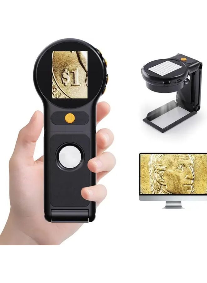 Black Handheld Digital Microscope 500x Magnification Auto Focus 2 Inch IPS Screen - Image 1