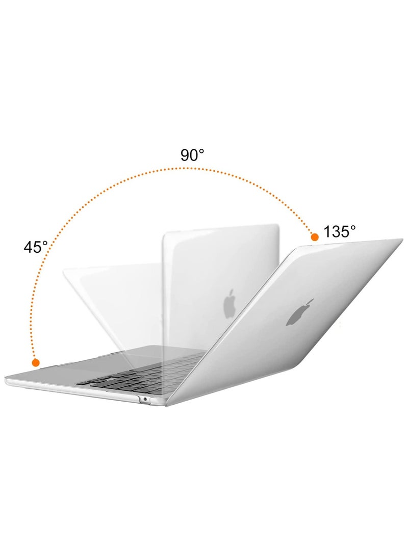 متوافق مع حافظة MacBook Air مقاس 13.6 بوصة إصدار 2024 2023 2022 M3 A3113 M2 A2681 مع شاشة Liquid Retina ومعرف اللمس، غطاء حماية من البلاستيك الصلب، شفاف كريستالي - Image 4