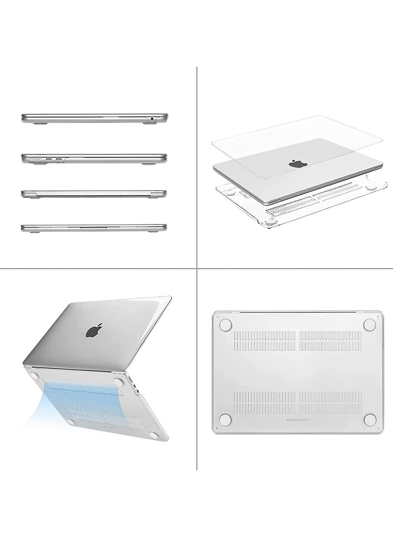متوافق مع حافظة MacBook Air مقاس 13.6 بوصة إصدار 2024 2023 2022 M3 A3113 M2 A2681 مع شاشة Liquid Retina ومعرف اللمس، غطاء حماية من البلاستيك الصلب، شفاف كريستالي - Image 5