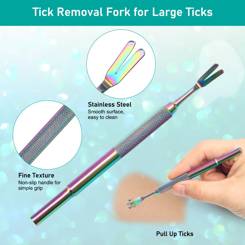 COITEK 3 in 1 Tick Remover Kit, Black Tick Remover Tweezers Stainless Steel Tick Remover Tools Set for Pet Dog, Cat, Human with Storage Box (Black) - Image 3