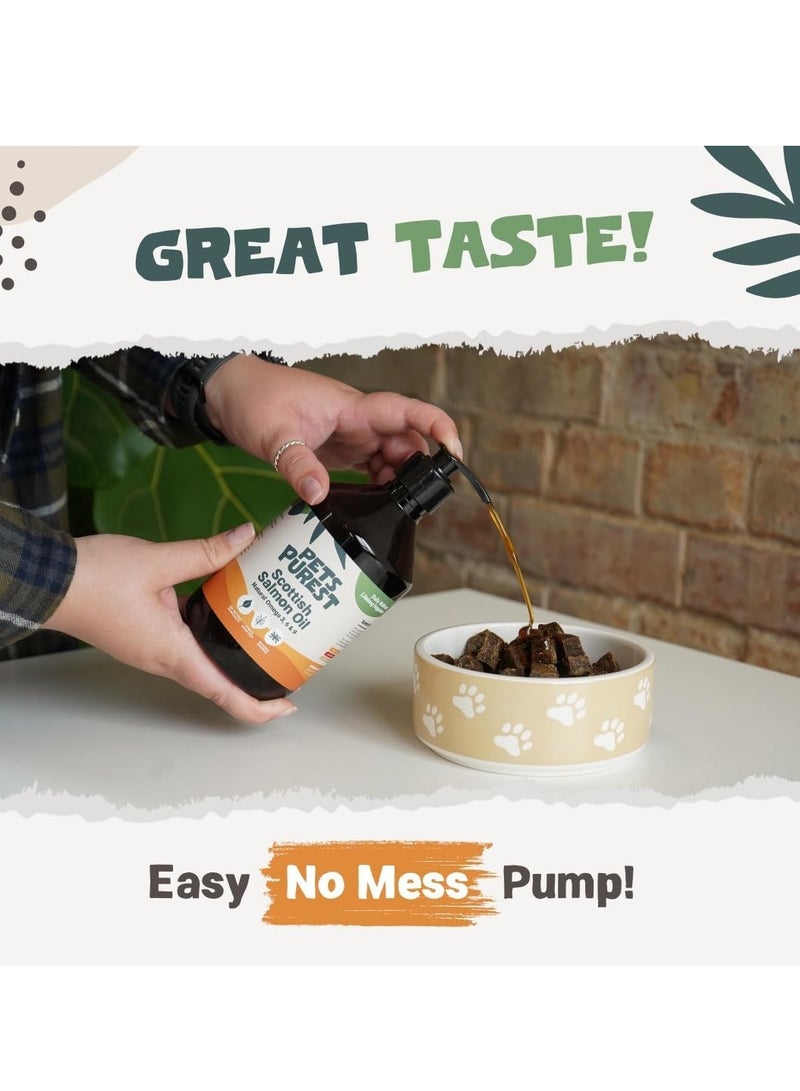 Pets Purest Scottish Salmon Oil For Dogs Cats Horse Ferret Pure Omega 3 6 and 9 Fish Oil Food Treats Supplement for Natural Coat Immune Support Itchy Skin Joint and Brain Health 500ml - Image 2