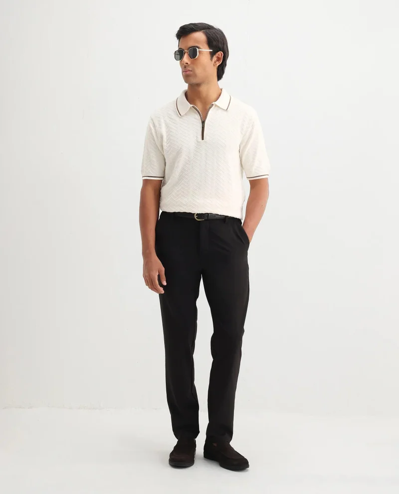 Rare Rabbit Men's Flat Knit Zipper Polo
