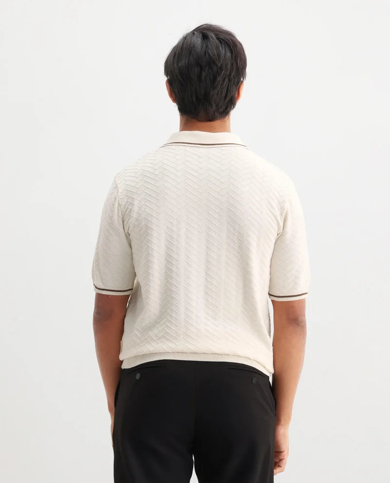 Rare Rabbit Men's Flat Knit Zipper Polo